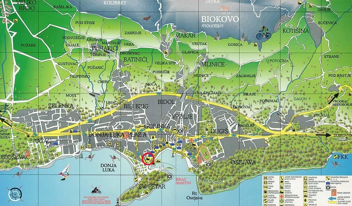 नक्शे के makarska क्रोएशिया