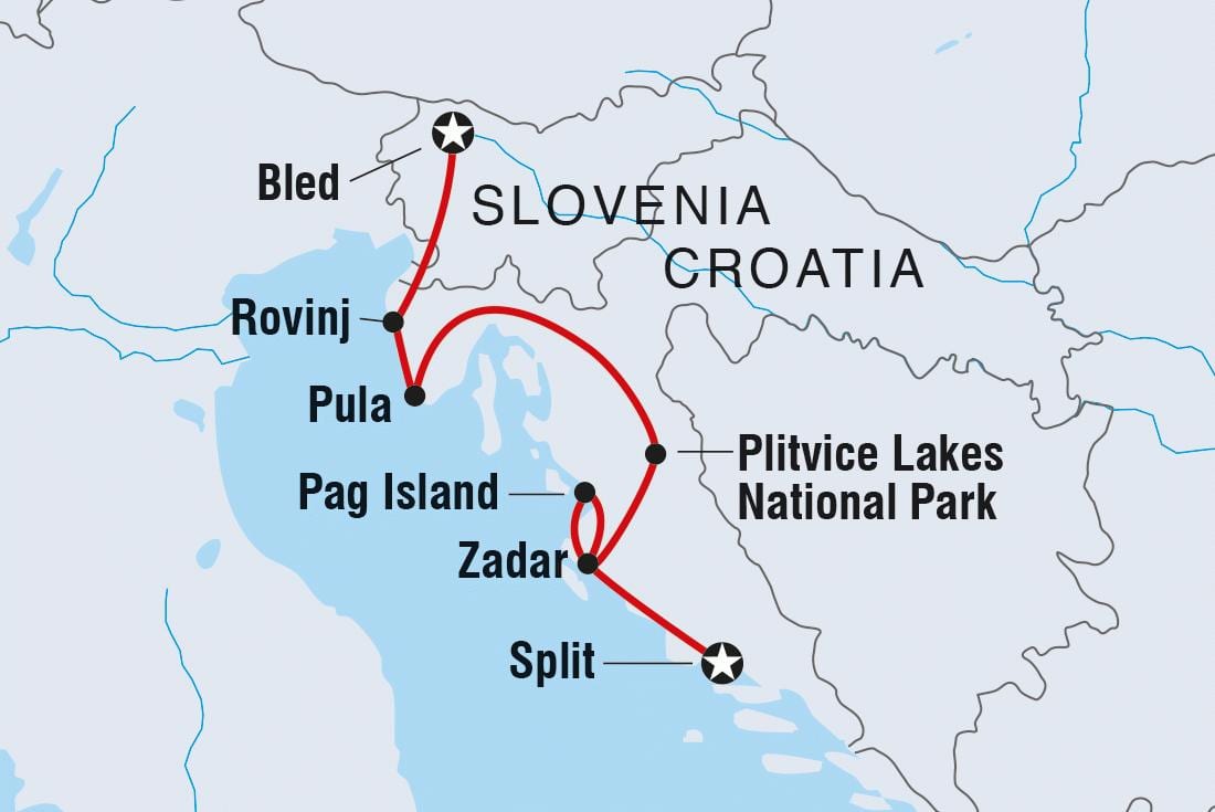 plitvice, क्रोएशिया नक्शा