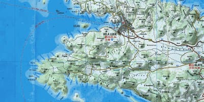 नक्शे के korcula क्रोएशिया