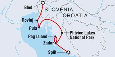 Plitvice, क्रोएशिया नक्शा