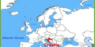 क्रोएशिया स्थान पर दुनिया के नक्शे