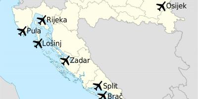 नक्शा क्रोएशिया के दिखा हवाई अड्डों